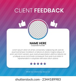 Customer feedback testimonial social media post web banner template