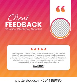 Customer feedback testimonial social media post web banner template