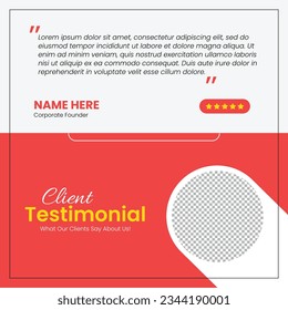 Customer feedback testimonial social media post web banner template