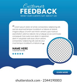 Customer feedback testimonial social media post web banner template