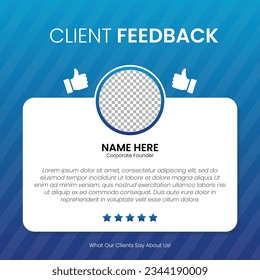 Customer feedback testimonial social media post web banner template