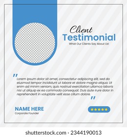 Customer feedback testimonial social media post web banner template