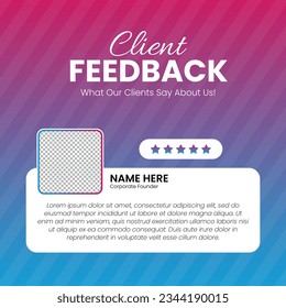 Customer feedback testimonial social media post web banner template