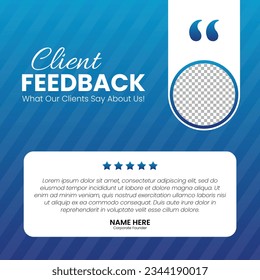 Customer feedback testimonial social media post web banner template