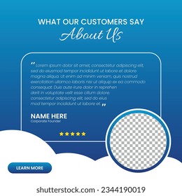 Customer feedback testimonial social media post web banner template