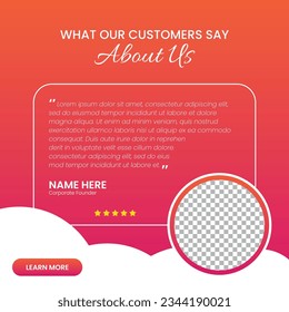 Customer feedback testimonial social media post web banner template