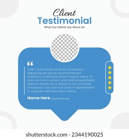 Customer feedback testimonial social media post web banner template