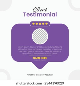 Customer feedback testimonial social media post web banner template