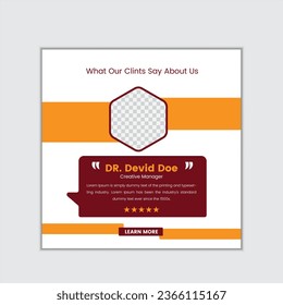 customer feedback testimonial social media post web banner template