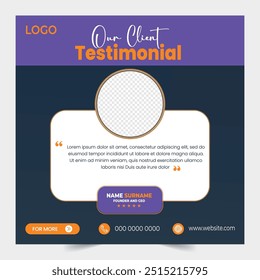 Cliente Comentarios testimonial redes sociales post Web Anuncio Plantilla. testimonios de clientes redes sociales post Anuncio diseño Plantilla. Revisión de Comentarios Cliente o Plantilla de publicación de testimonios en redes sociales