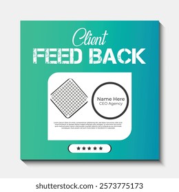 customer feedback testimonial social media post web banner template