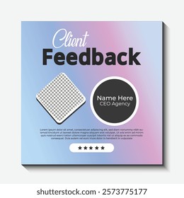 customer feedback testimonial social media post web banner template