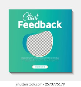 customer feedback testimonial social media post web banner template