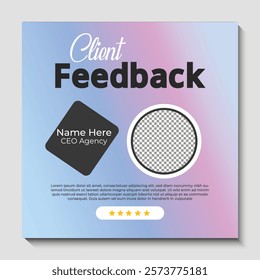 customer feedback testimonial social media post web banner template