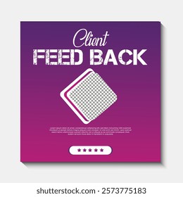 customer feedback testimonial social media post web banner template