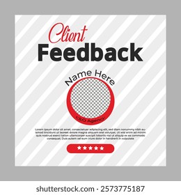 customer feedback testimonial social media post web banner template