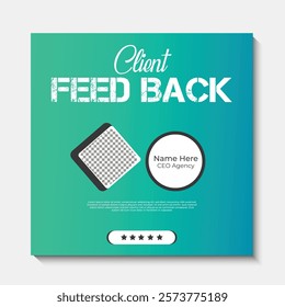 customer feedback testimonial social media post web banner template