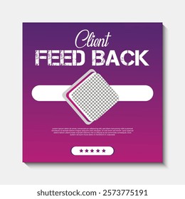 customer feedback testimonial social media post web banner template