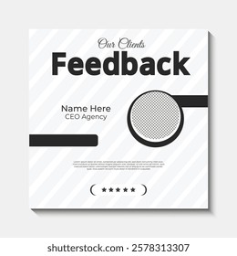 customer feedback testimonial social media post web banner template