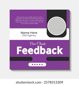 customer feedback testimonial social media post web banner template