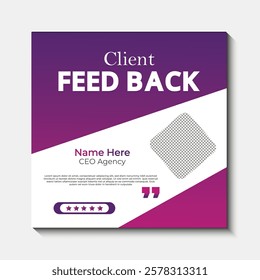 customer feedback testimonial social media post web banner template