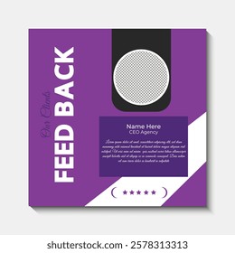 customer feedback testimonial social media post web banner template