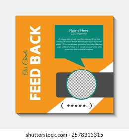 customer feedback testimonial social media post web banner template