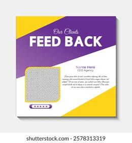 customer feedback testimonial social media post web banner template