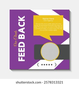 customer feedback testimonial social media post web banner template