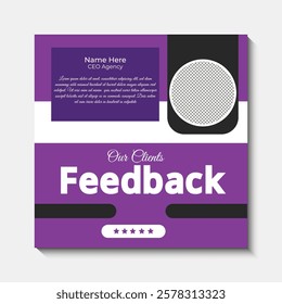 customer feedback testimonial social media post web banner template