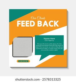 customer feedback testimonial social media post web banner template