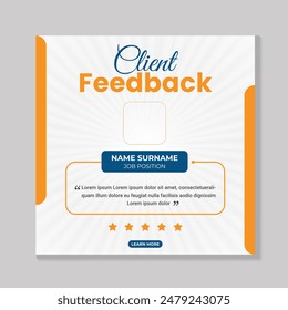 Customer feedback testimonial story template, Client review social media