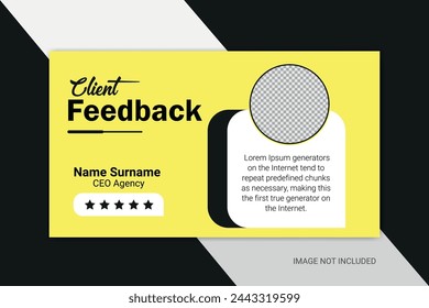 Customer feedback testimonial template vector with star ratings