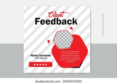 Customer feedback testimonial template vector with star ratings 