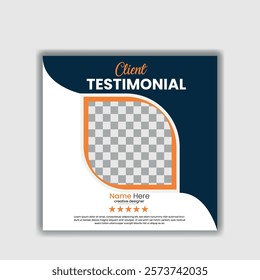 Customer feedback testimonials social media post design or client review social media post design
