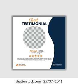 Customer feedback testimonials social media post design 
