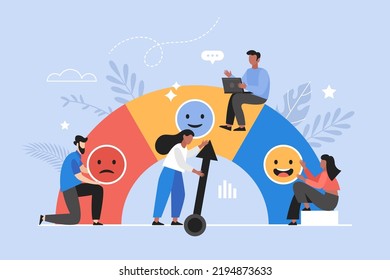 Customer feedback, user experience or client review rating business concept. Modern vector illustration of people satisfaction measurement