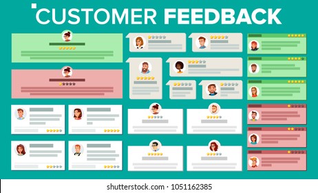 Customer Feedback Vector. Business Positive, Negative Review. Store Quality Work. Testimonials Notification Messages. User Photo. Review Rating Speech Bubble. Flat Cartoon Illustration
