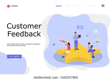 Customer Feedback Vector Illustration Concept, Suitable for web landing page, ui, mobile app, editorial design, flyer, banner, and other related occasion