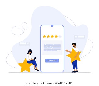 Concepto de Ilustración del Vector de Opinión del Cliente, Adecuado para página de inicio web, ui, aplicación móvil, diseño editorial, volante, banner y otra ocasión relacionada