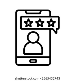 Customer Feedback Vector Lineal Icon On White Background.