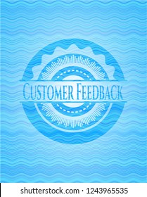 Customer Feedback water wave badge.