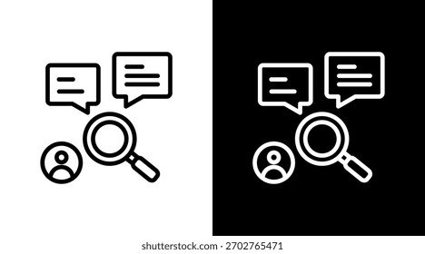Customer Feedback White Icon Set Design