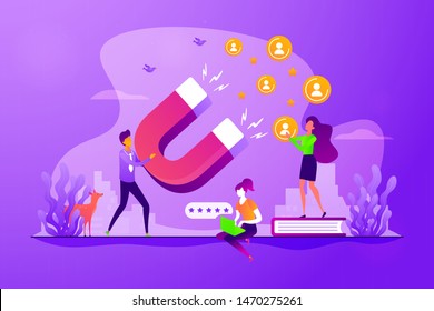 Customer feedbacks analyzing, likes farming. Lead generation. Satisfaction and loyalty analysis, customer retention increasing, marketing tools concept. Vector isolated concept creative illustration