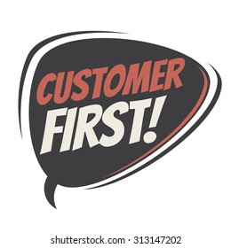 Customer First Retro Speech Balloon