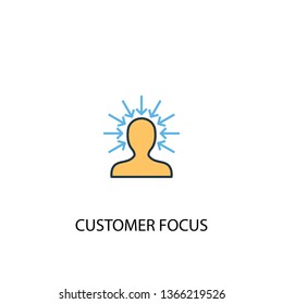customer focus concept 2 colored icon. Simple blue element illustration. customer focus concept symbol design. Can be used for web and mobile UI/UX