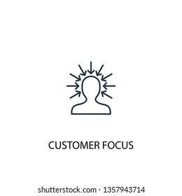 customer focus concept line icon. Simple element illustration. customer focus concept outline symbol design. Can be used for web and mobile UI/UX