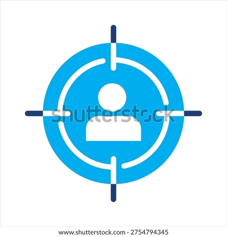 Customer focus icon. Attention target icon. Icon symbol for customer, target, focus, client, audience, service, user, satisfaction, engagement. Vector outline icon.