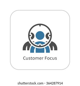 Customer Focus Icon. Flat Design. Business Concept. Isolated Illustration.