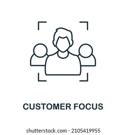 Customer Focus icon. Line element from digital transformation collection. Linear Customer Focus icon sign for web design, infographics and more.